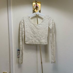 Cream Lace Long-Sleeve Top LABOR DAY SALE